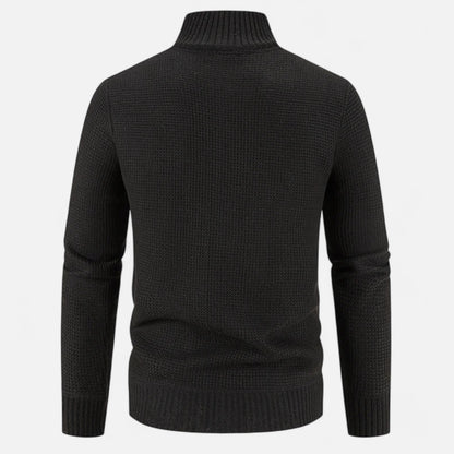 SwissFellas | Herren Fleece Stehkragen Patchwork Jacke