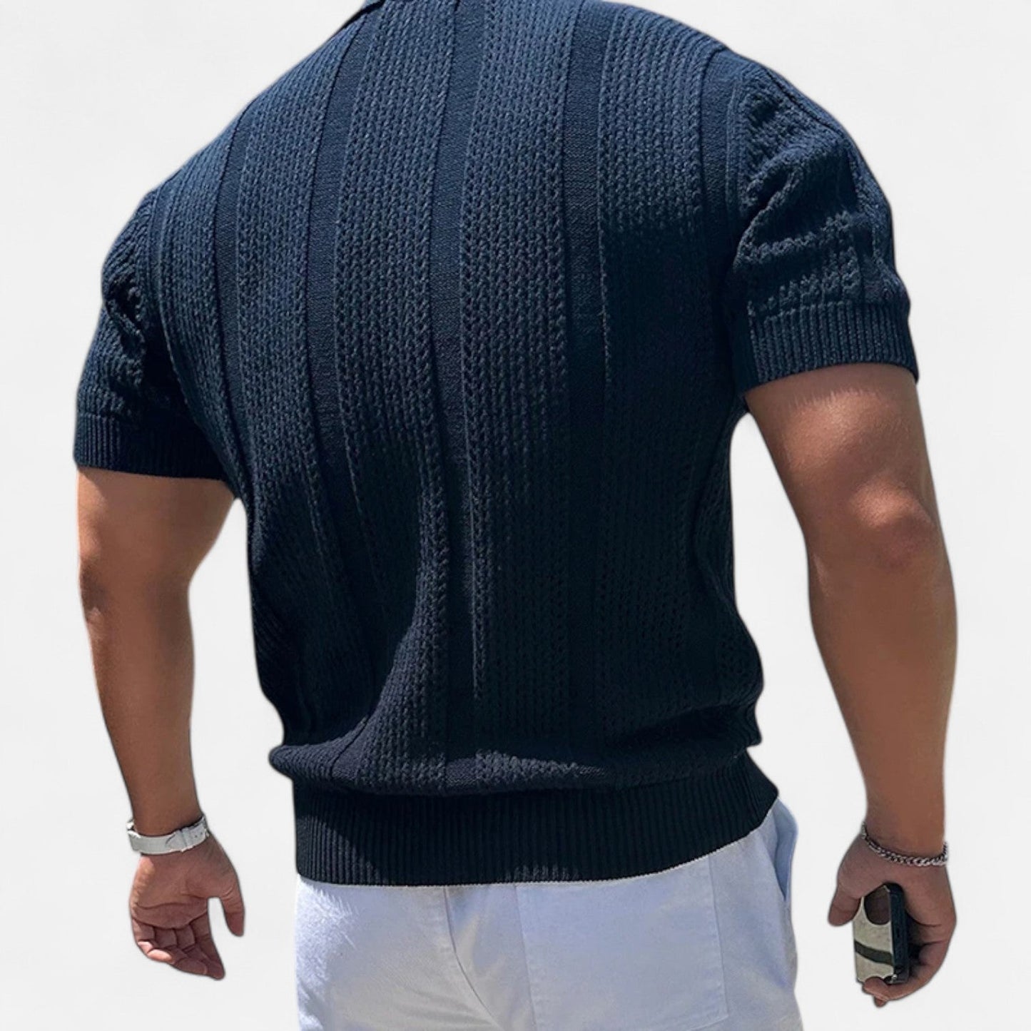 SwissFellas | Herren Baumwoll-Mesh Polo mit kurzen Ärmeln – Slim Fit, von Vintage inspirierte Eleganz