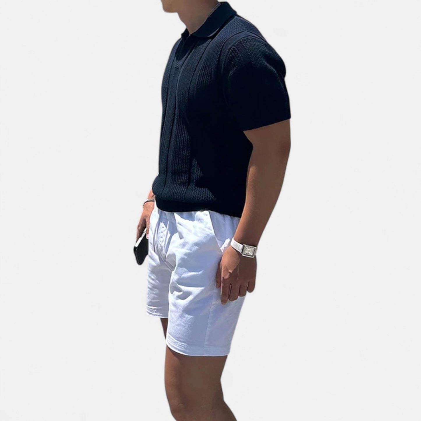 SwissFellas | Herren Baumwoll-Mesh Polo mit kurzen Ärmeln – Slim Fit, von Vintage inspirierte Eleganz