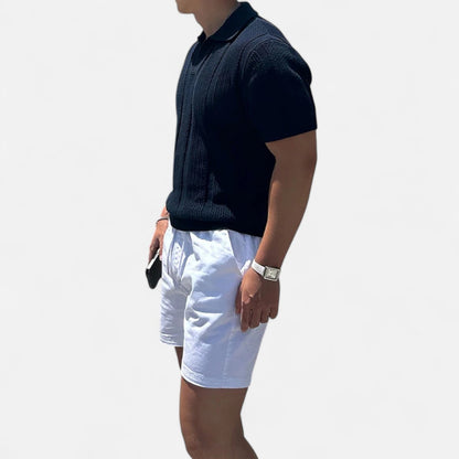 SwissFellas | Herren Baumwoll-Mesh Polo mit kurzen Ärmeln – Slim Fit, von Vintage inspirierte Eleganz