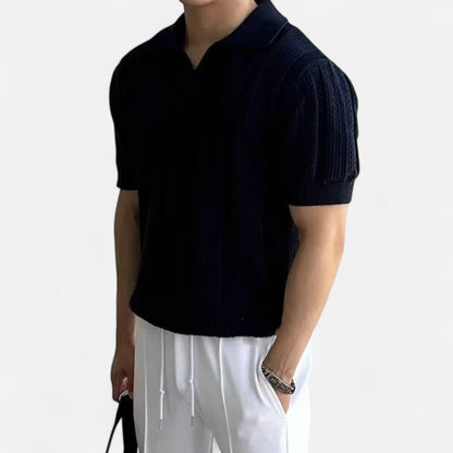 SwissFellas | Herren Baumwoll-Mesh Polo mit kurzen Ärmeln – Slim Fit, von Vintage inspirierte Eleganz