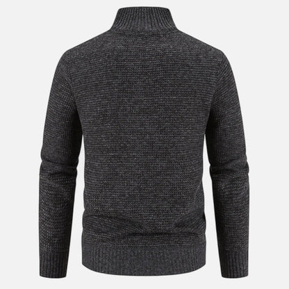 SwissFellas | Herren Fleece Stehkragen Patchwork Jacke