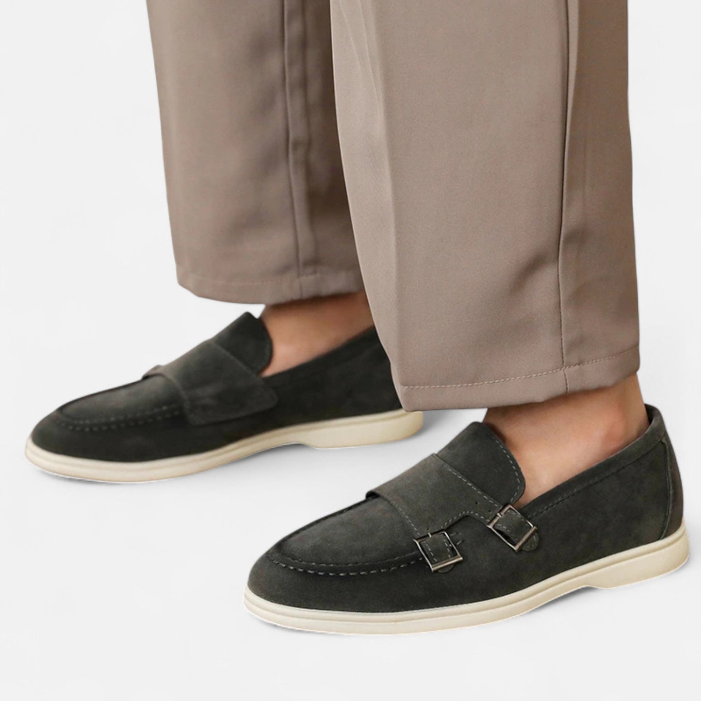 SwissFellas | Herren Wildleder Monk Strap Slipper – Eleganz zum Hineinschlüpfen