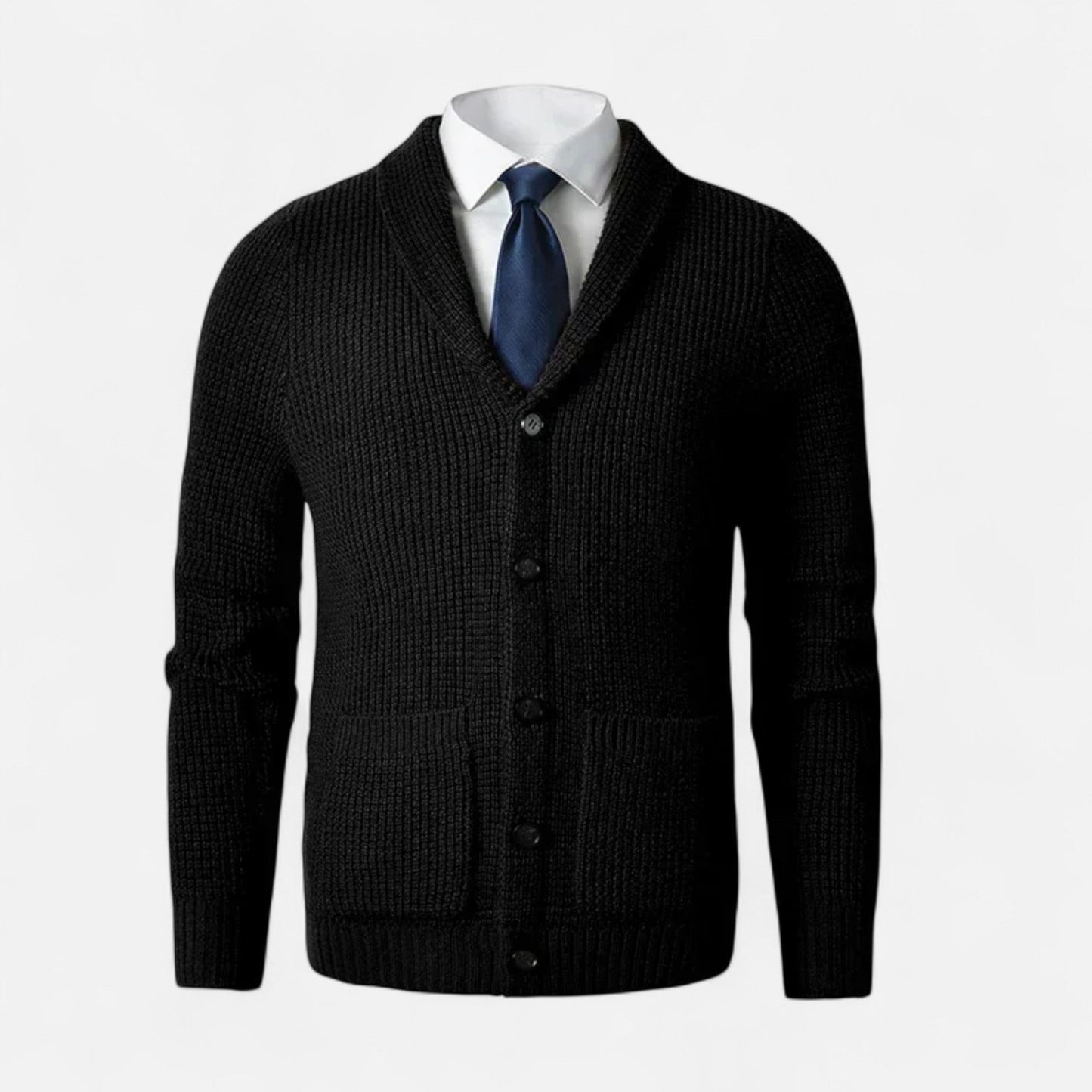 SwissFellas | Herren Woll-Cardigan mit Knopfverschluss – Klassischer Slim Fit Stil