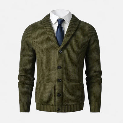 SwissFellas | Herren Woll-Cardigan mit Knopfverschluss – Klassischer Slim Fit Stil