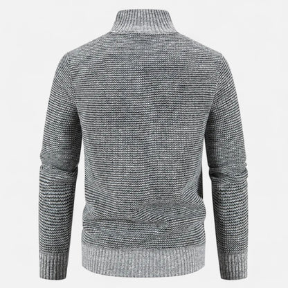 SwissFellas | Herren Fleece Stehkragen Patchwork Jacke