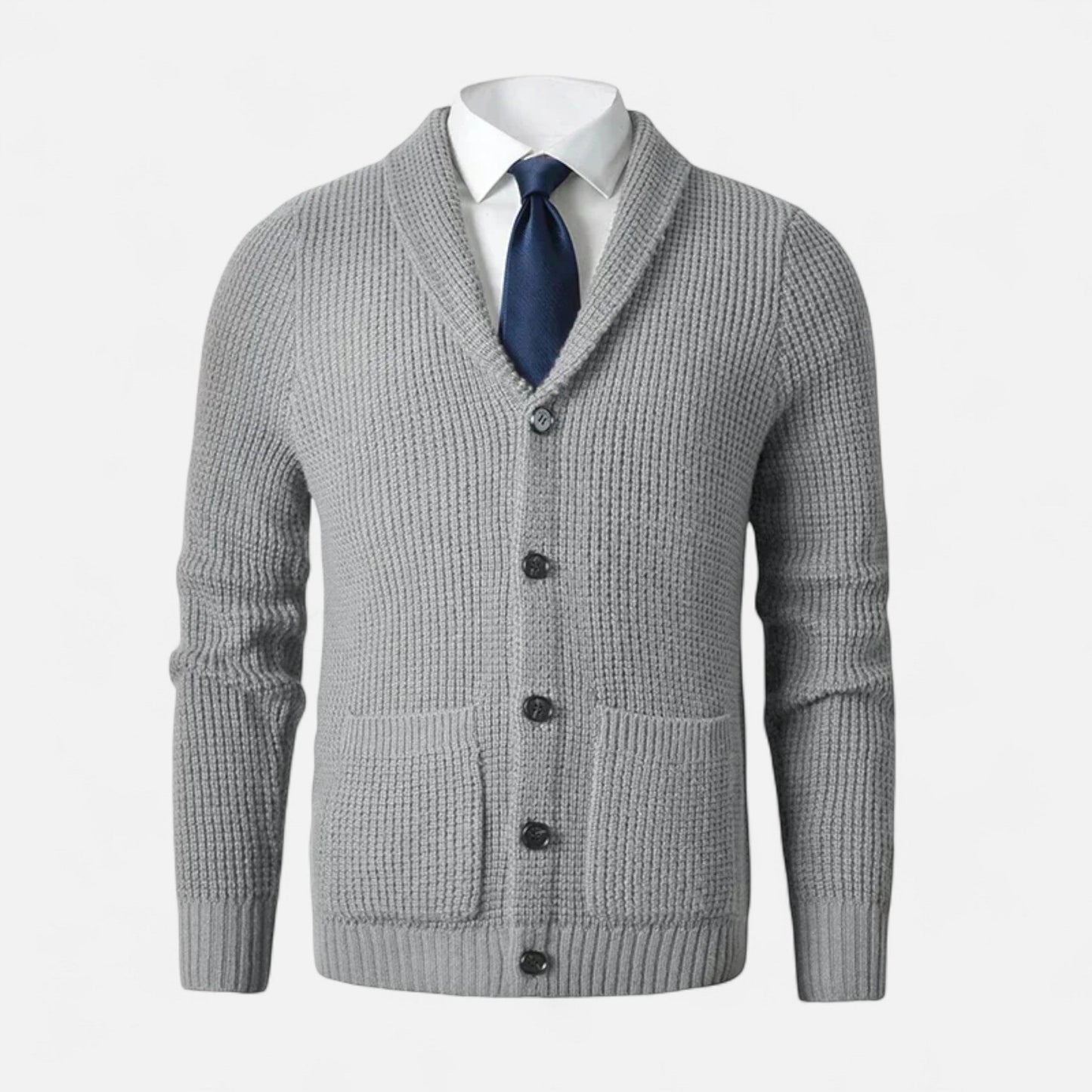 SwissFellas | Herren Woll-Cardigan mit Knopfverschluss – Klassischer Slim Fit Stil