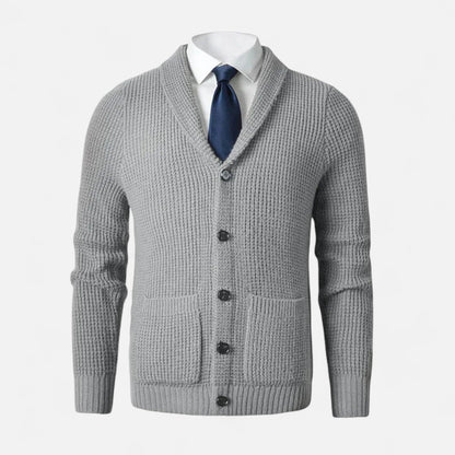 SwissFellas | Herren Woll-Cardigan mit Knopfverschluss – Klassischer Slim Fit Stil