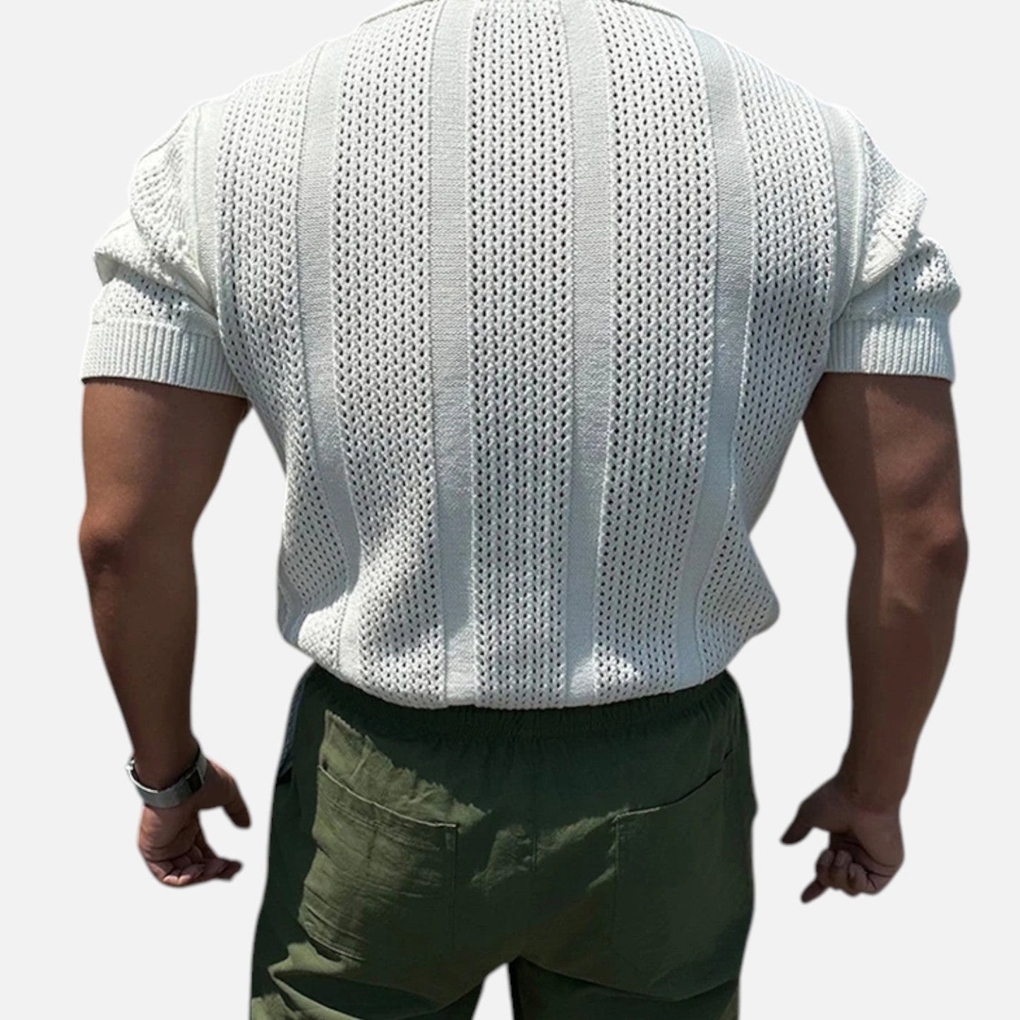 SwissFellas | Herren Baumwoll-Mesh Polo mit kurzen Ärmeln – Slim Fit, von Vintage inspirierte Eleganz