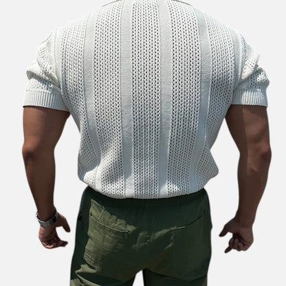 SwissFellas | Herren Baumwoll-Mesh Polo mit kurzen Ärmeln – Slim Fit, von Vintage inspirierte Eleganz