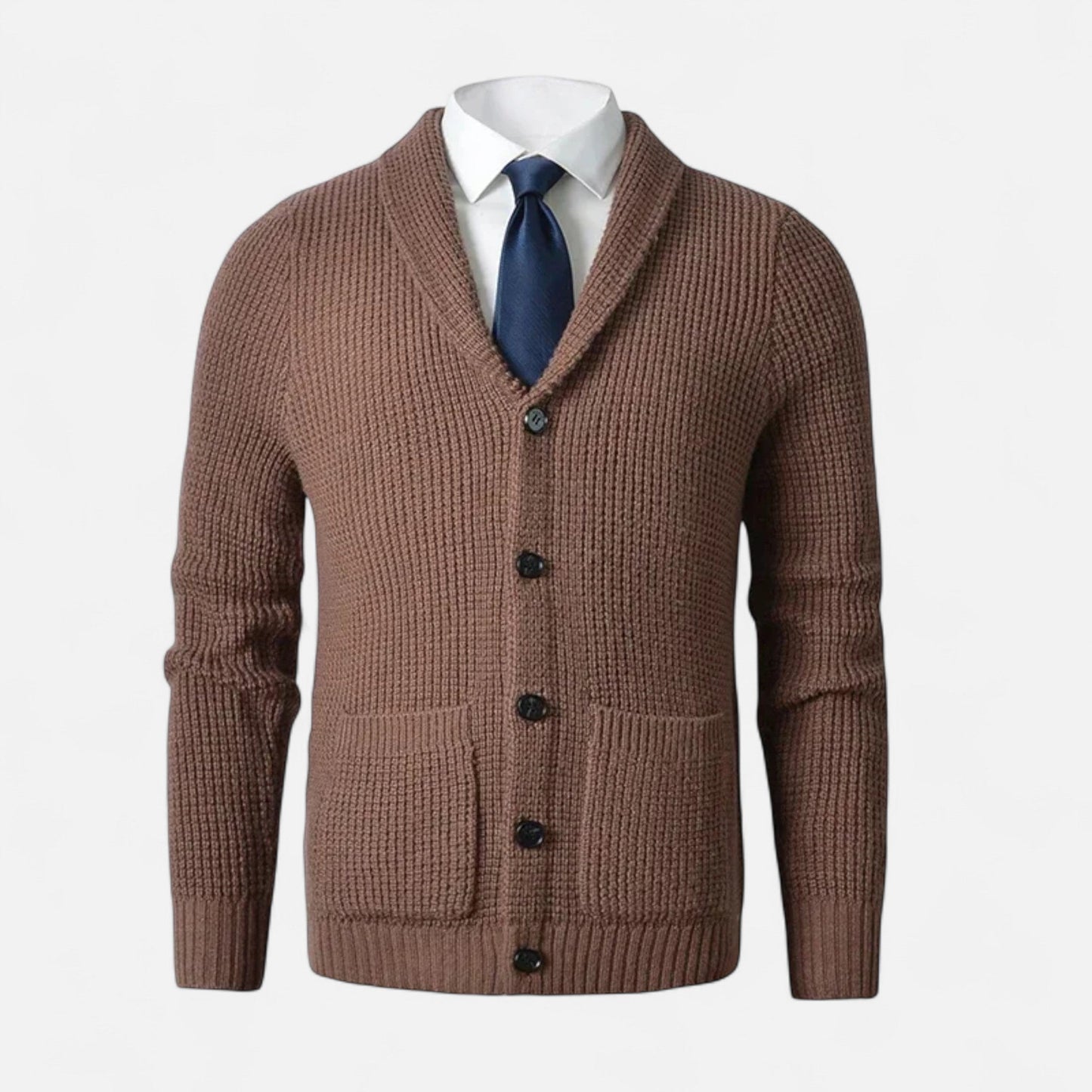 SwissFellas | Herren Woll-Cardigan mit Knopfverschluss – Klassischer Slim Fit Stil