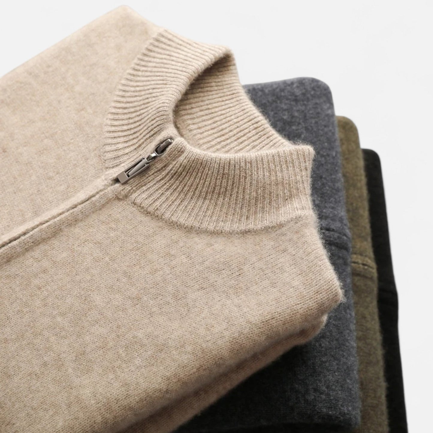 SwissFellas | Herren Merinowoll-Zip-Pullover