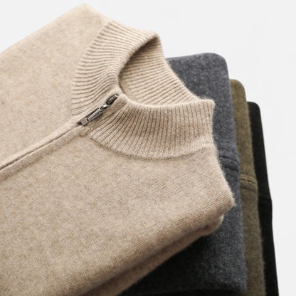 SwissFellas | Herren Merinowoll-Zip-Pullover