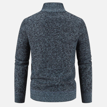 SwissFellas | Herren Fleece Stehkragen Patchwork Jacke