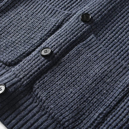 SwissFellas | Herren Woll-Cardigan mit Knopfverschluss – Klassischer Slim Fit Stil