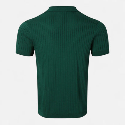 SwissFellas | Herren Retro Strick Poloshirt mit kurzen Ärmeln – Heritage Textur, lässige Raffinesse