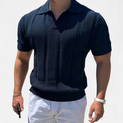 SwissFellas | Herren Baumwoll-Mesh Polo mit kurzen Ärmeln – Slim Fit, von Vintage inspirierte Eleganz