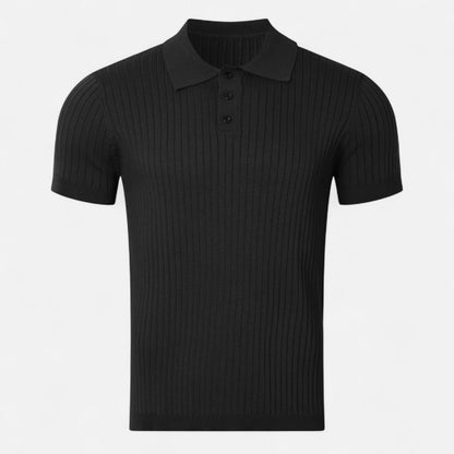 SwissFellas | Herren Retro Strick Poloshirt mit kurzen Ärmeln – Heritage Textur, lässige Raffinesse