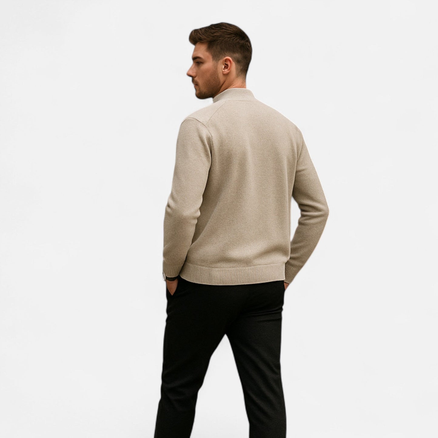 SwissFellas | Herren Merinowoll-Zip-Pullover