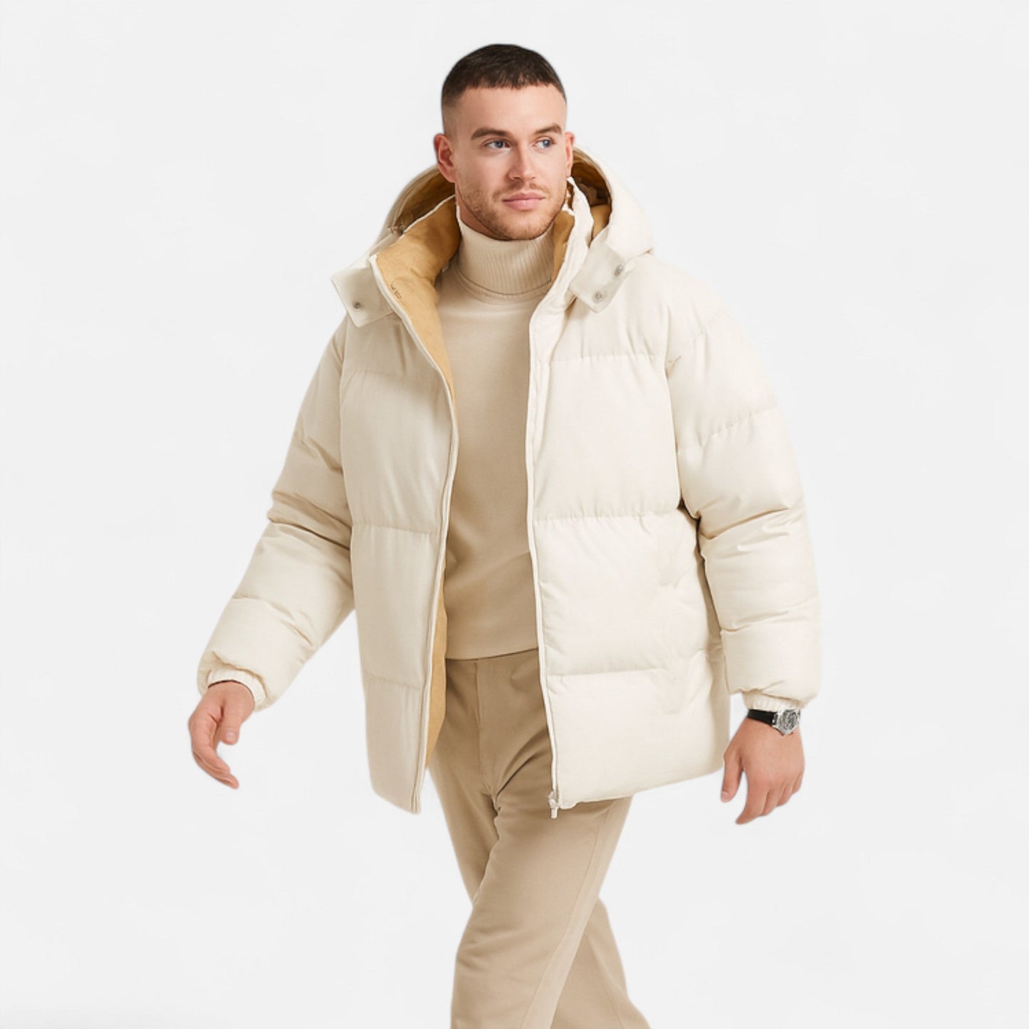 SwissFellas | Herren Pufferjacke mit abnehmbarem Kapuze