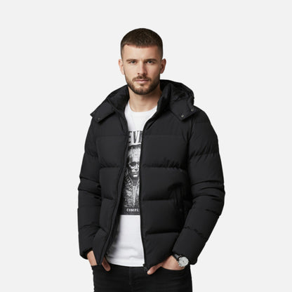 SwissFellas | Herren Kapuzen-Pufferjacke – Zeitlose Schicht für kaltes Wetter