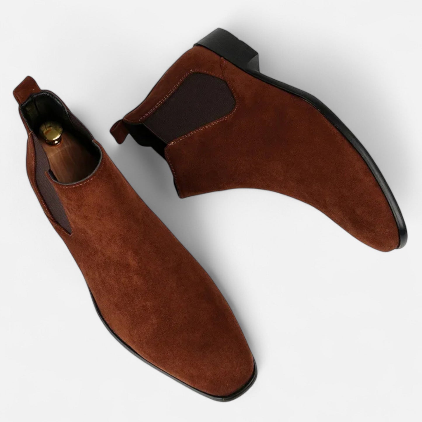 SwissFellas | Herren Wildleder Chelsea Boots mit quadrater Zehenform