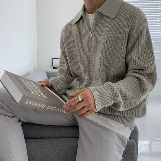 Eleganter Halbzip-Pullover Herren