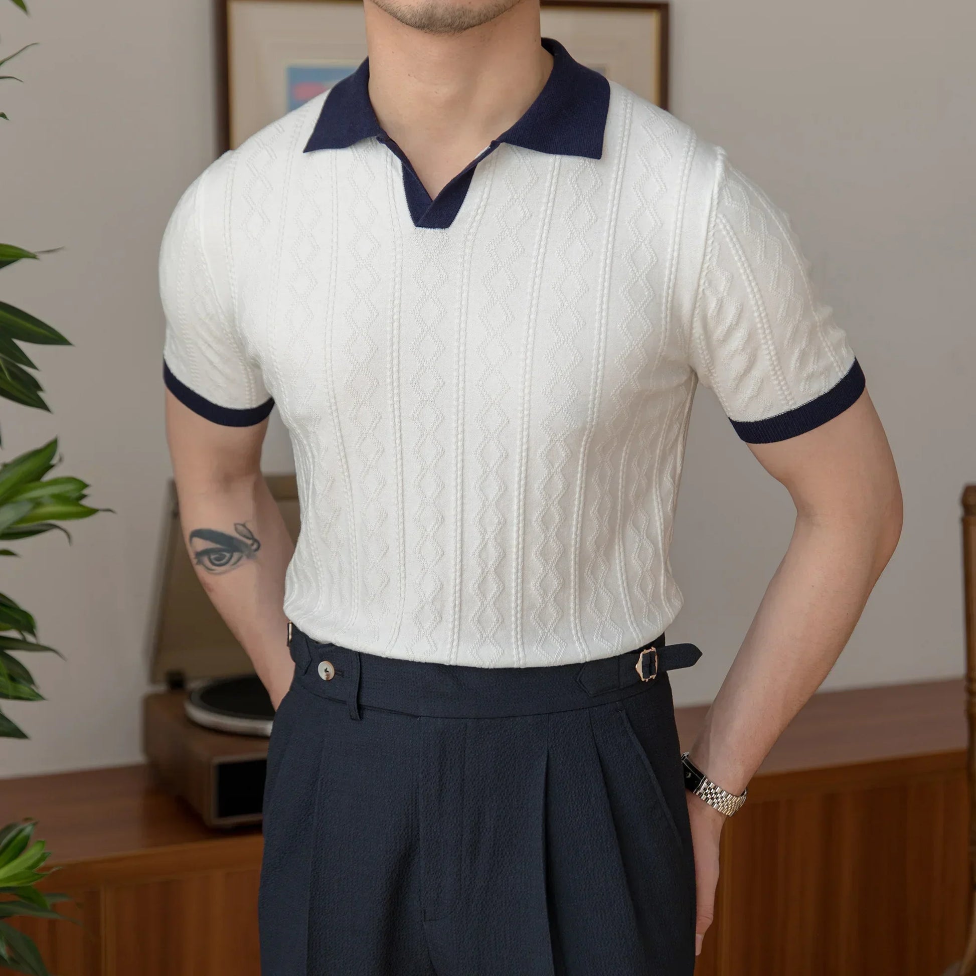 Elegantes Herren Poloshirt Blau