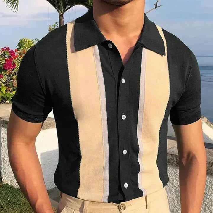 Elegantes Herrenhemd Schwarz Langarm