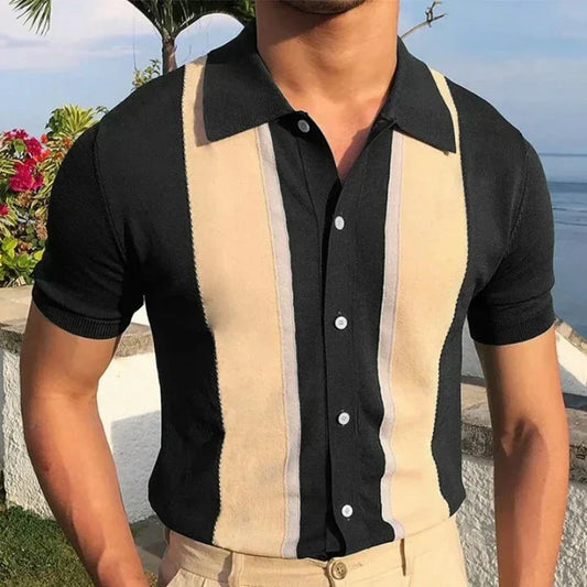 Elegantes Herrenhemd Schwarz Langarm