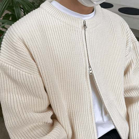 Warmer Herrenpullover mit Reißverschluss